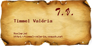Timmel Valéria névjegykártya